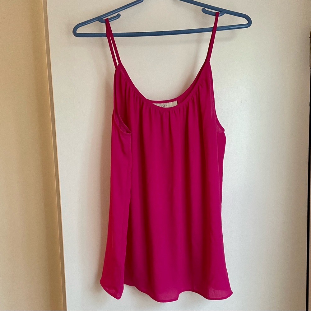 LOFT Pink Sleeveless Blouse Size M - Picture 3 of 7
